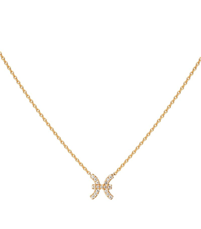 Engelbert Yellow Gold And Diamond Petit Sign Pisces Necklace