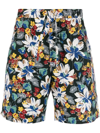 Ymc You Must Create Ymc Bermuda With Floral Print In Green