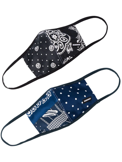 Neighborhood Black And Navy Face Guardian Mask Set In Blue