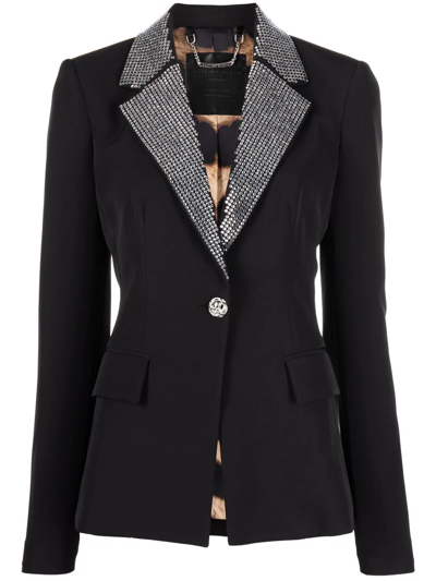 Philipp Plein Cady Crystal-embellished Blazer In Schwarz