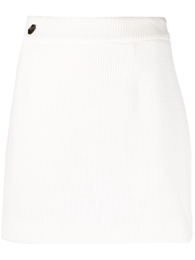 Philipp Plein Logo-plaque Detail Skirt In Weiss