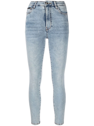Philipp Plein Hexagon Skinny Jeans In Blau
