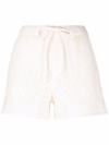 Valentino Drawstring Crochet Shorts In White