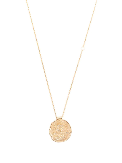 Maje Embellished Libra Pendant Necklace In Gold