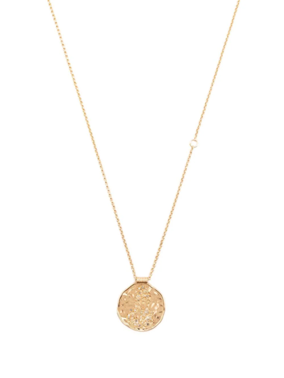 Maje Embellished Virgo Pendant Necklace In Gold