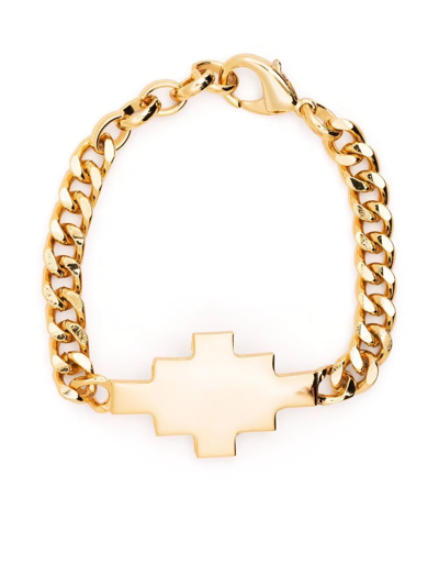 Marcelo Burlon County Of Milan Logo-plaque Bracelet In Gold