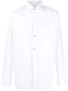 Canali Buttoned Long-sleeve Tuxedo Shirt In Weiss