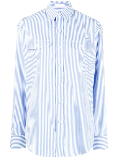 Wardrobe.nyc Stripe-print Oversized Shirt In Blau
