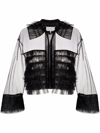 Maison Margiela Sheer Tulle Bomber Jacket In Black