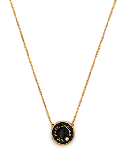 Marc Jacobs The Medallion Pendant Necklace In Black