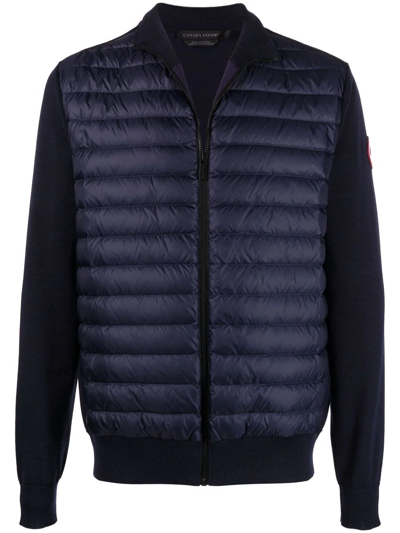 Canada Goose Hybridge Cardigan With Padded Front Panel In Blue