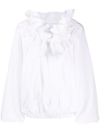 PATOU PUFF-SLEEVE POPLIN BLOUSE