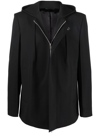 GIVENCHY ZIP-FASTENING HOODED COAT