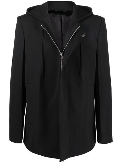 Givenchy Zip-fastening Hooded Coat In Schwarz