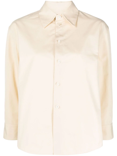 Jil Sander Pink Poplin Three-quarter Sleeve Shirt In Nude
