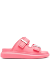 Alexander Mcqueen Oversized Double-buckle Sandals In Rosa