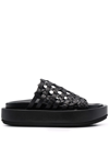 Paloma Barceló Paloma Barcelo Leather Nadira Flat Sandals In Schwarz