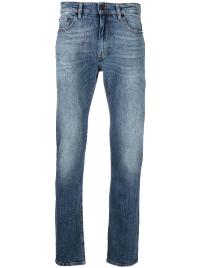 Pt Torino Stonewashed Straight-leg Jeans In Blue