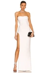 Monot Strapeless Tube Gown In White