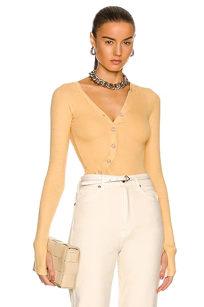 Alix Nyc Purdy Asymmetric Ribbed Stretch-modal Jersey Bodysuit In Butter