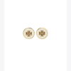 Tory Burch Kira Double T Earrings In Tory Gold / New Ivory