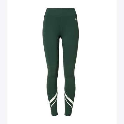 Tory Sport Tory Burch Weightless Chevron Legging In Conifer/snow White