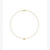 Tory Burch Kira Logo Colored Disc Pendant Necklace, 15.94-17.61 In Tory Gold / New Ivory