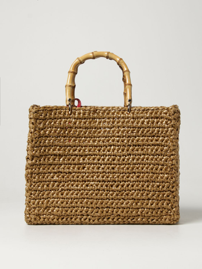 Chica Bag In Woven Polypropylene In Beige