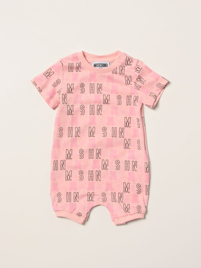 Moschino Baby Babies' Short Cotton Romper In Pink