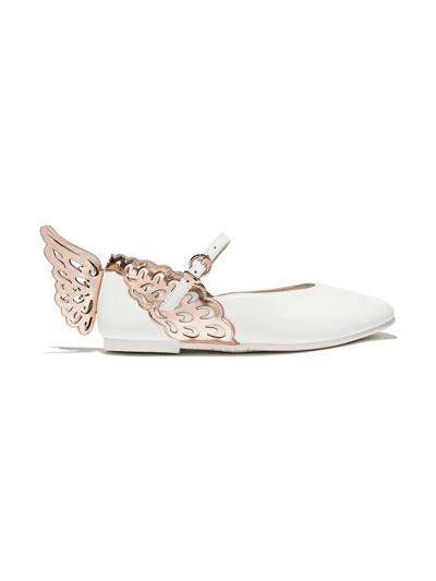 Sophia Webster Mini Kids White Evangeline Butterfly Leather Pumps