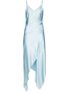 Materiel Asymmetric Draped Maxi Dress In Blue