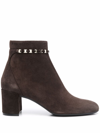 Ferragamo Ghila Leather Zip Ankle Booties In Brown