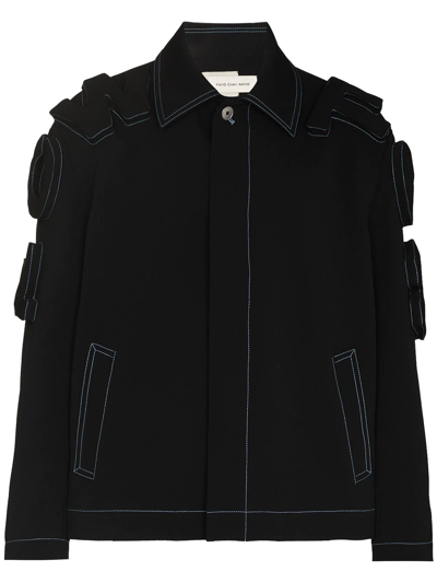 Feng Chen Wang 3d Logo Multi-pocket Jacket In Black