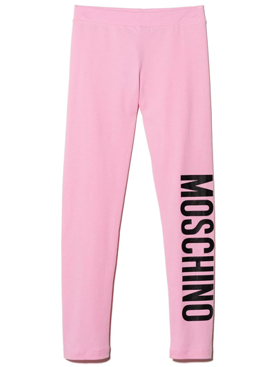 Moschino Kids' Logo-print Leggings In Pink