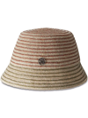 Maison Michel Souna Bicolor Stripe Jute Bucket Hat In Neutrals