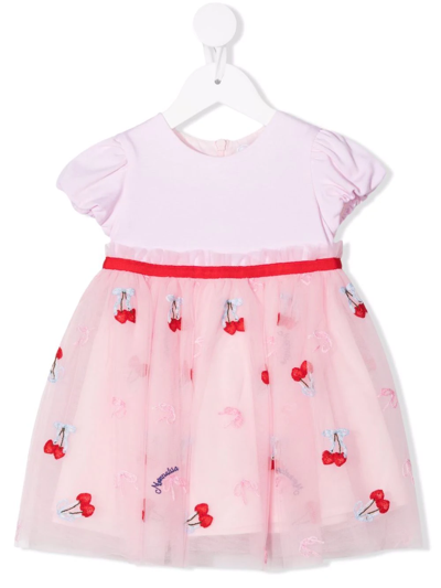 Monnalisa Babies' Cherry-print Mini Skirt In Pink
