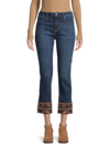 DRIFTWOOD WOMEN'S COLETTE EMBROIDERED CUFF CROPPED JEANS