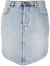 Alexandre Vauthier Crystallized Denim Mini Skirt In Blau