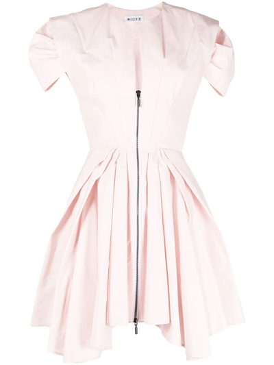 Maticevski Women's Oblique Flared Cotton Mini Dress In Pink
