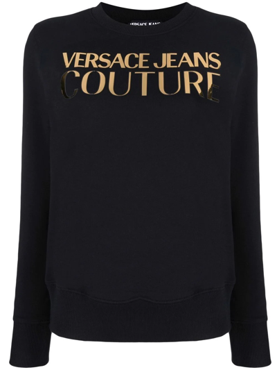 Versace Jeans Couture Logo Crew-neck Sweatshirt In Schwarz