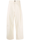Studio Nicholson Sorte Wide-leg Pleated Trousers In Nude