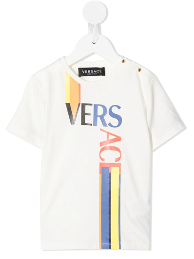 Versace Babies' Logo印花t恤 In White