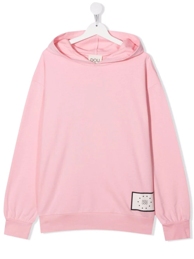 Douuod Teen Logo-patch Pullover Hoodie In Pink