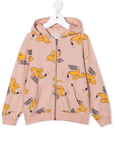 Bobo Choses Kids Sniffy Dog Print Organic Cotton Hoodie In Neutrals