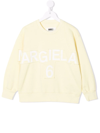 Mm6 Maison Margiela Teen Logo Print Sweatshirt In Yellow