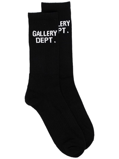 Gallery Dept. Logo-intarsia Ribbed Socks In Black