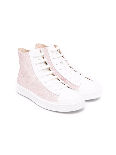 Florens Teen Contrast-panel High-top Sneakers In Pink