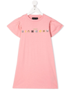 John Richmond Junior Teen Logo Print T-shirt Dress In Pink