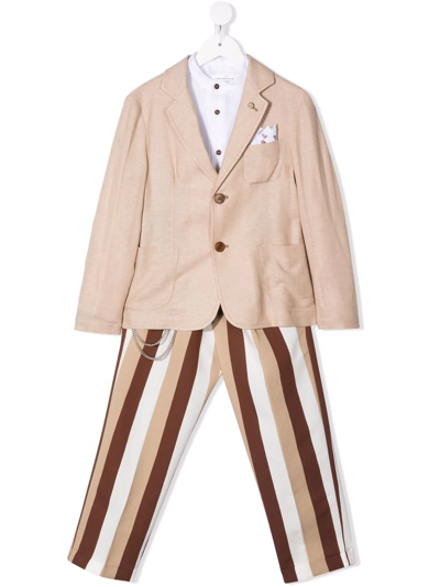 Colorichiari Kids' Three Piece Suit In Neutrals