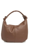 Giulia Massari Top Handle Leather Shoulder Bag In Brown